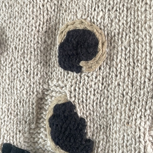 Vintage Belle Pointe Vest Women's LargeTan & Black Embroidered Knit - Picture 3 of 7